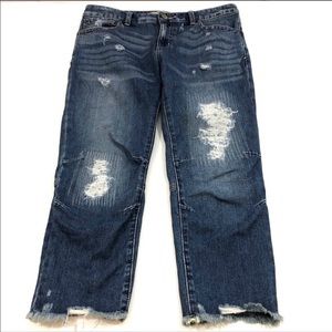 Free People Distressed Boyfriend Capri